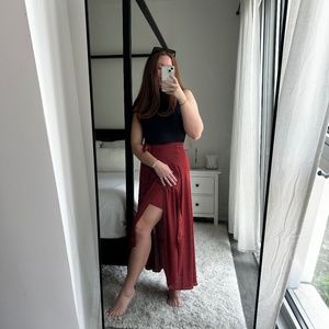 Red flowy skirt